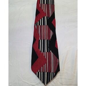 Pierre Balmain Paris Mens 100% Silk Tie Dress Suit Business Luxury Red‎ Black